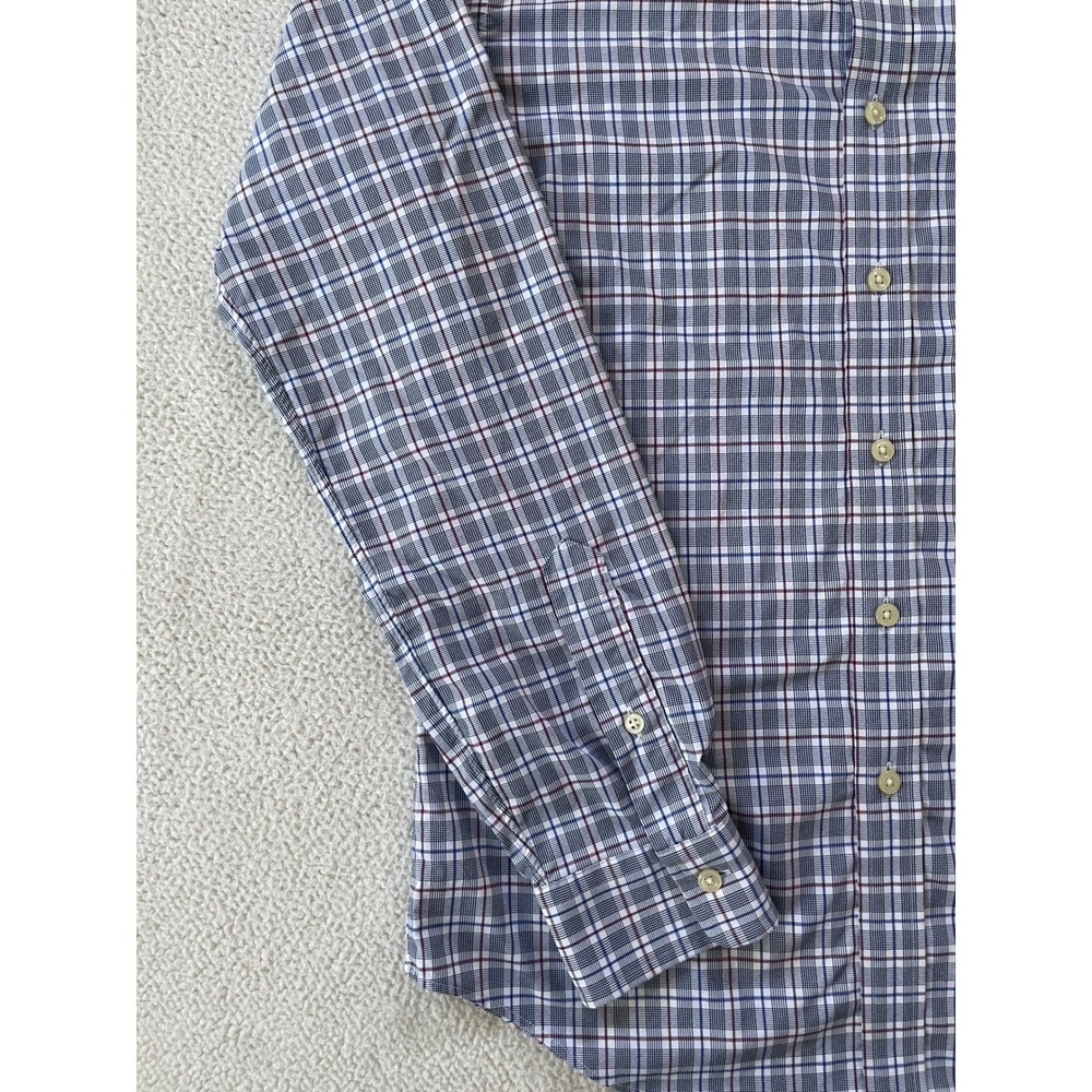 Ralph Lauren Mens Small Button Down Shirt Blue Plaid Slim Fit Performance Preppy - Picture 10 of 16